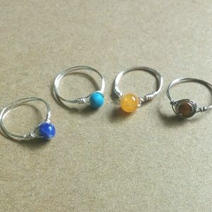 Handmade stackable crystal midi ring set
